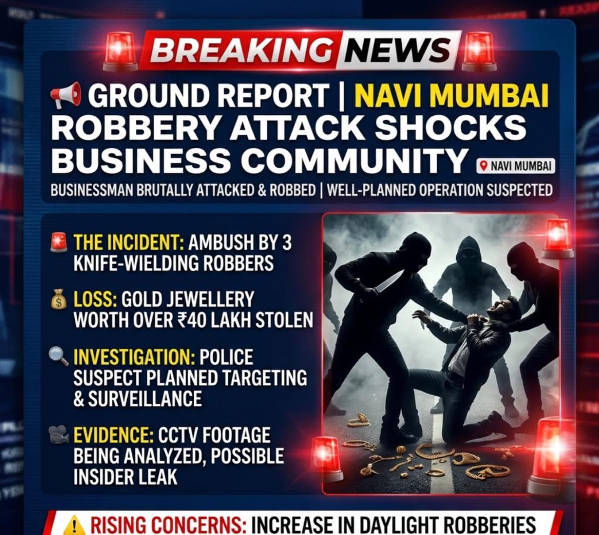 📢 GROUND REPORT | NAVI MUMBAI ROBBERY ATTACK SHOCKS BUSINESS COMMUNITY