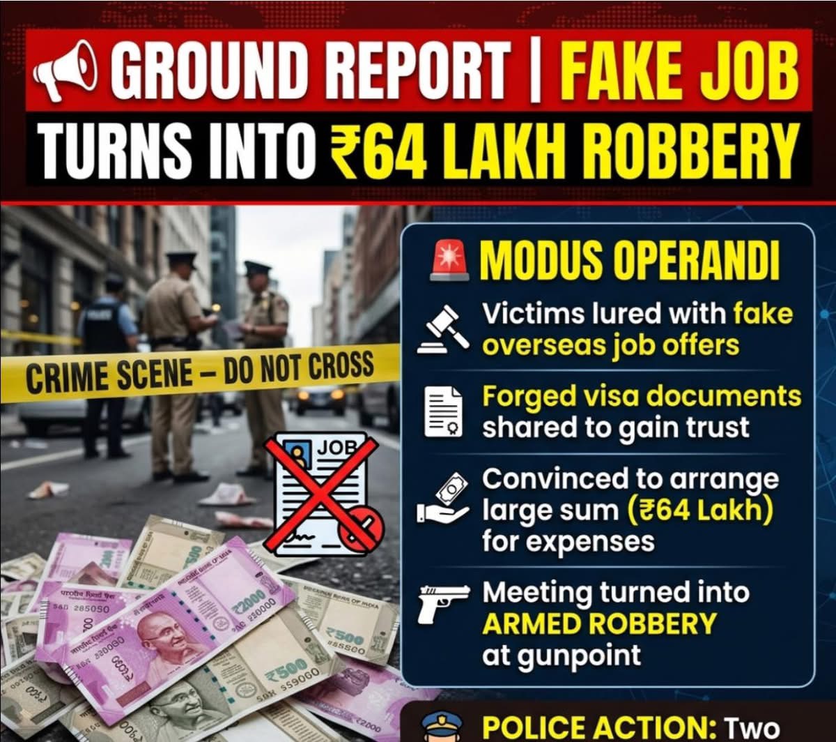 📢 GROUND REPORT | FAKE JOB PROMISE TURNS INTO ₹64 LAKH ROBBERY