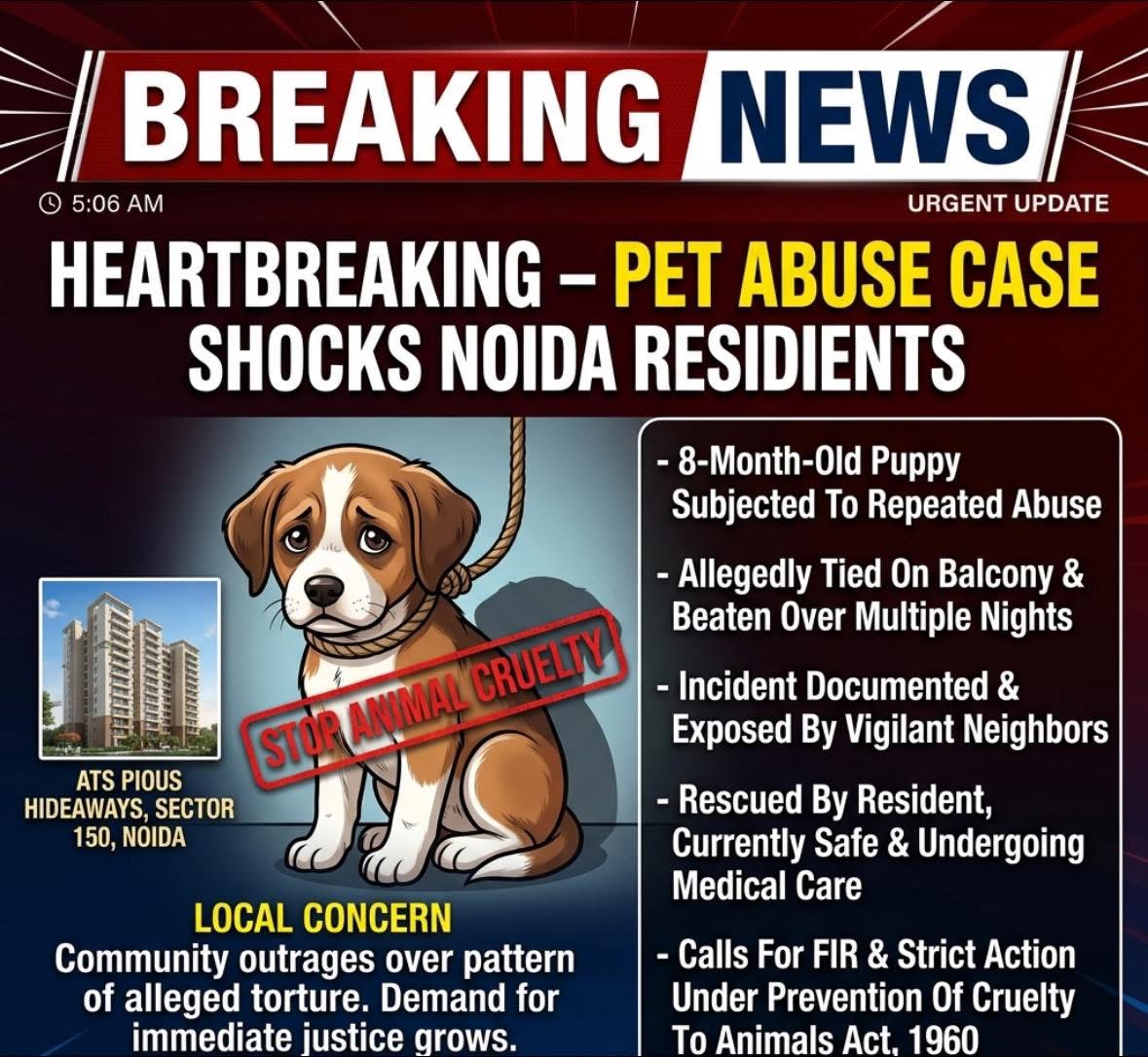 HEARTBREAKING – PET ABUSE CASE SHOCKS NOIDA RESIDENTS