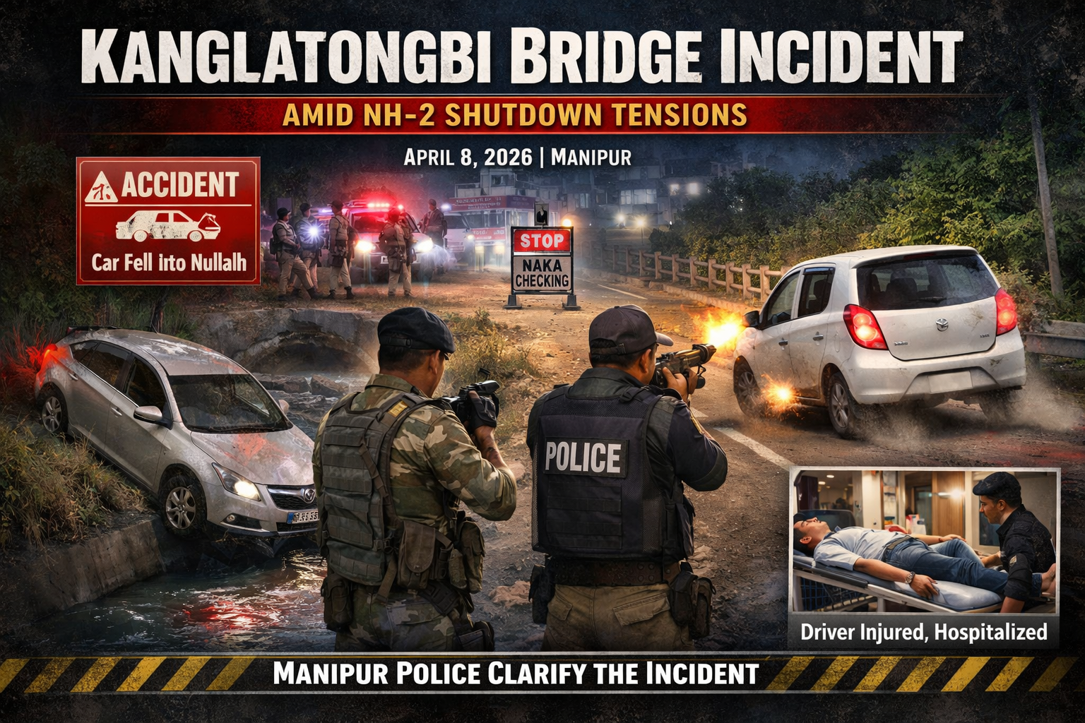 Manipur Police Clarify Kanglatongbi Bridge Incident Amid NH-2 Shutdown Tensions