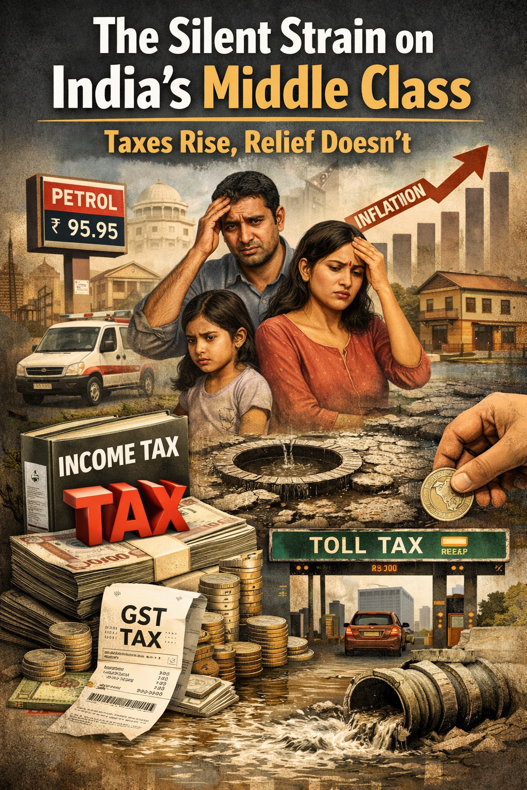The Silent Strain on India’s Middle Class: Taxes Rise, Relief Doesn’t