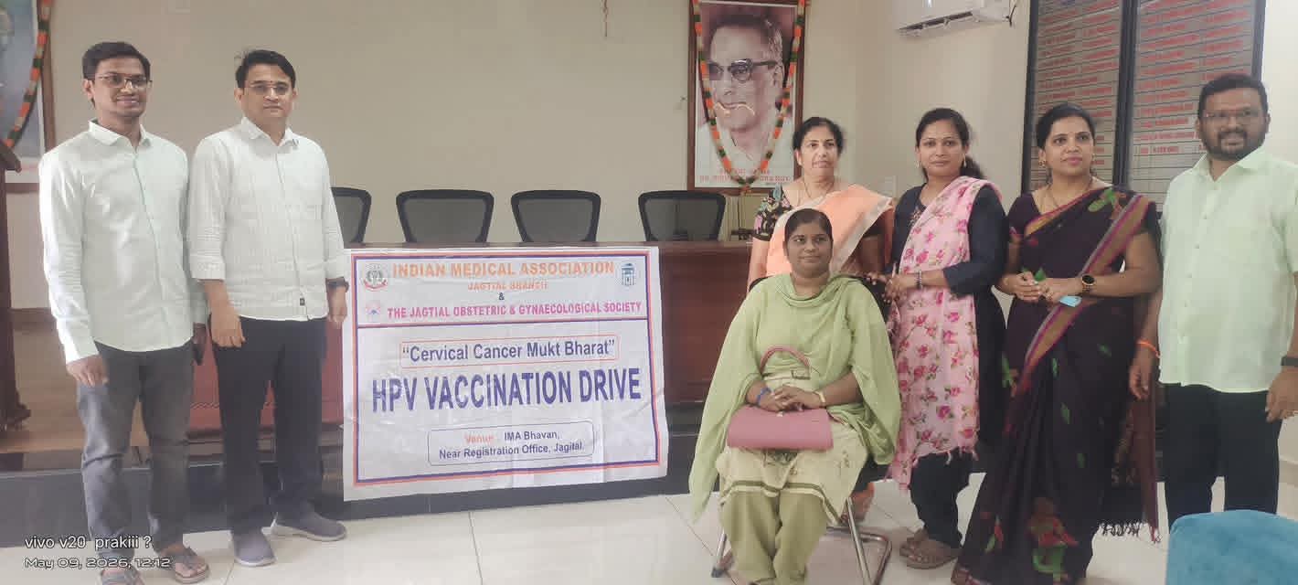 IMA Jagtial Conducts Successful HPV Vaccination Drive for “Cervical Cancer Mukt Bharat”