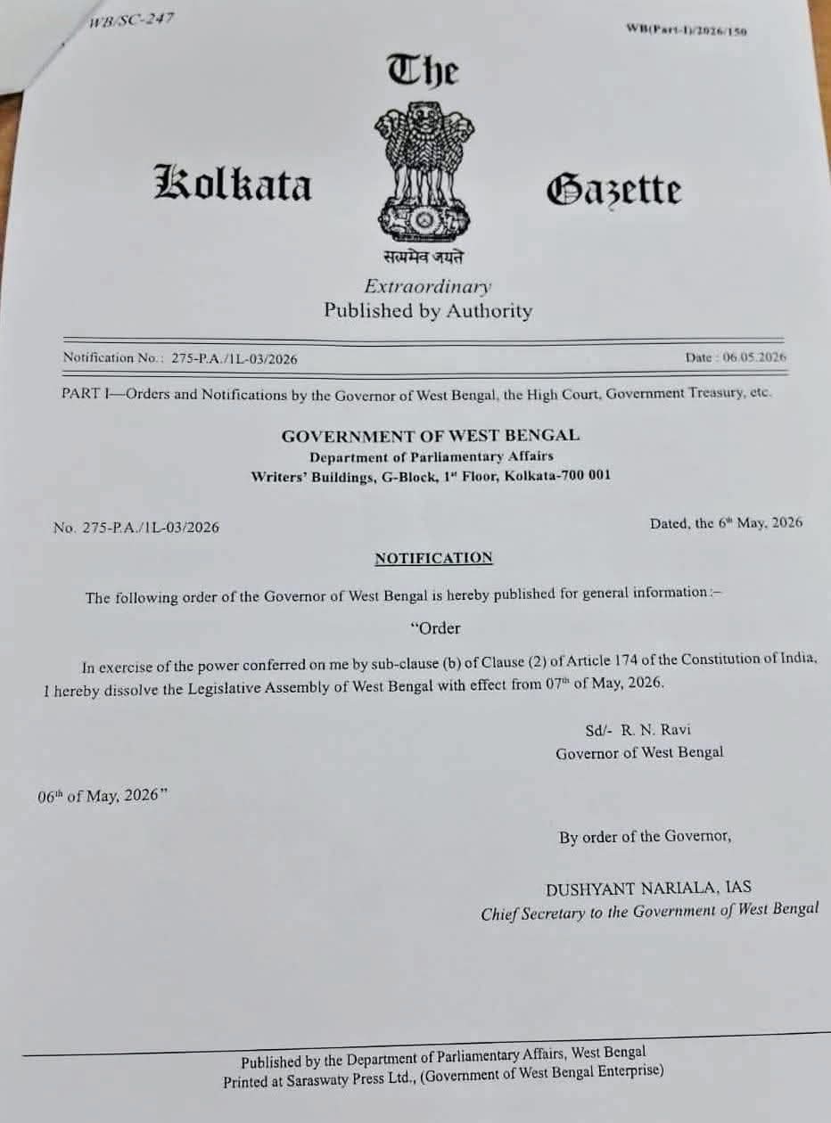 West Bengal Political Transition Underway After 2026 Elections; Constitutional Process Moves Forward