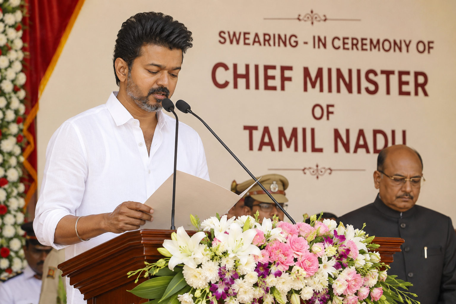 Vijay Takes Oath as Tamil Nadu Chief Minister, Marking a New Political Era