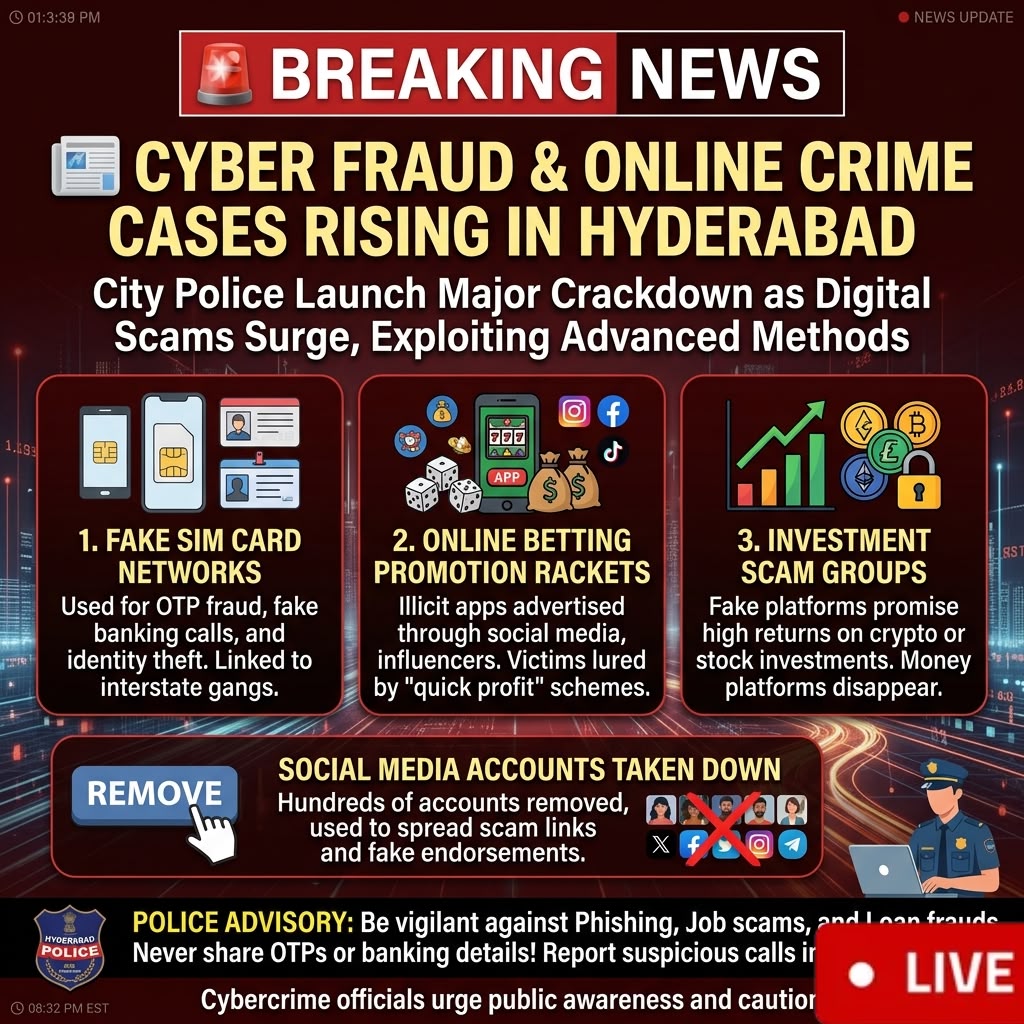 Cyber Fraud and Online Crime Cases Increase in Hyderabad