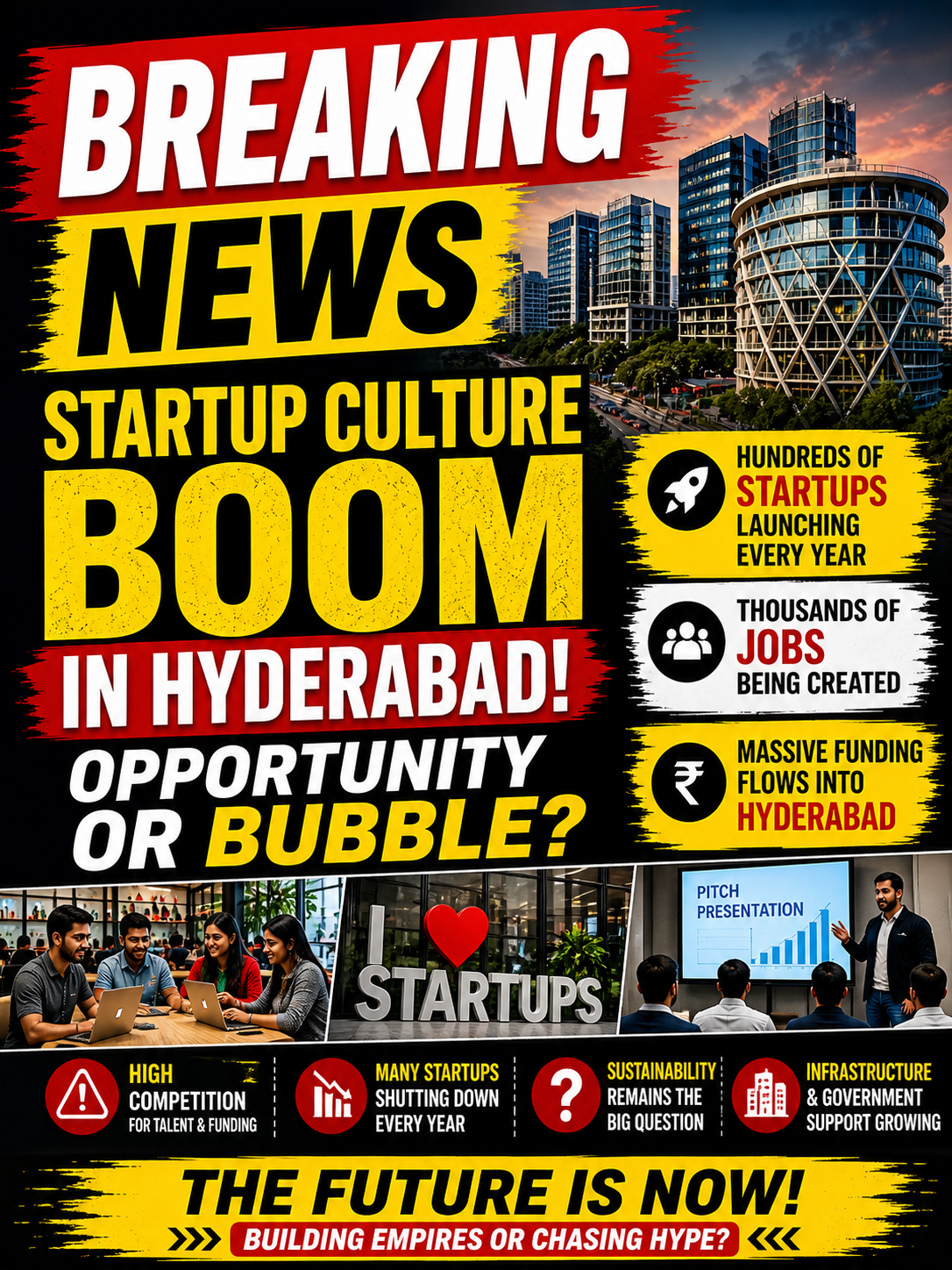 Startup Ecosystem Expands in Hyderabad, Raising Questions on Sustainability