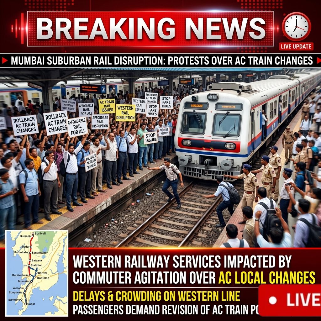 Mumbai Suburban Rail Disruption: Commuter Concerns Over AC Train Changes Affect Western Railway Services