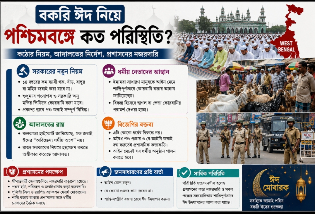 পশ্চিমবঙ্গে বকরি ঈদ ঘিরে প্রশাসনিক প্রস্তুতি ও রাজনৈতিক আলোচনা জোরদার