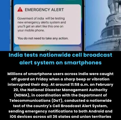 India Plans Nationwide Cell Broadcast Alert Test; Citizens Advised Not to Panic